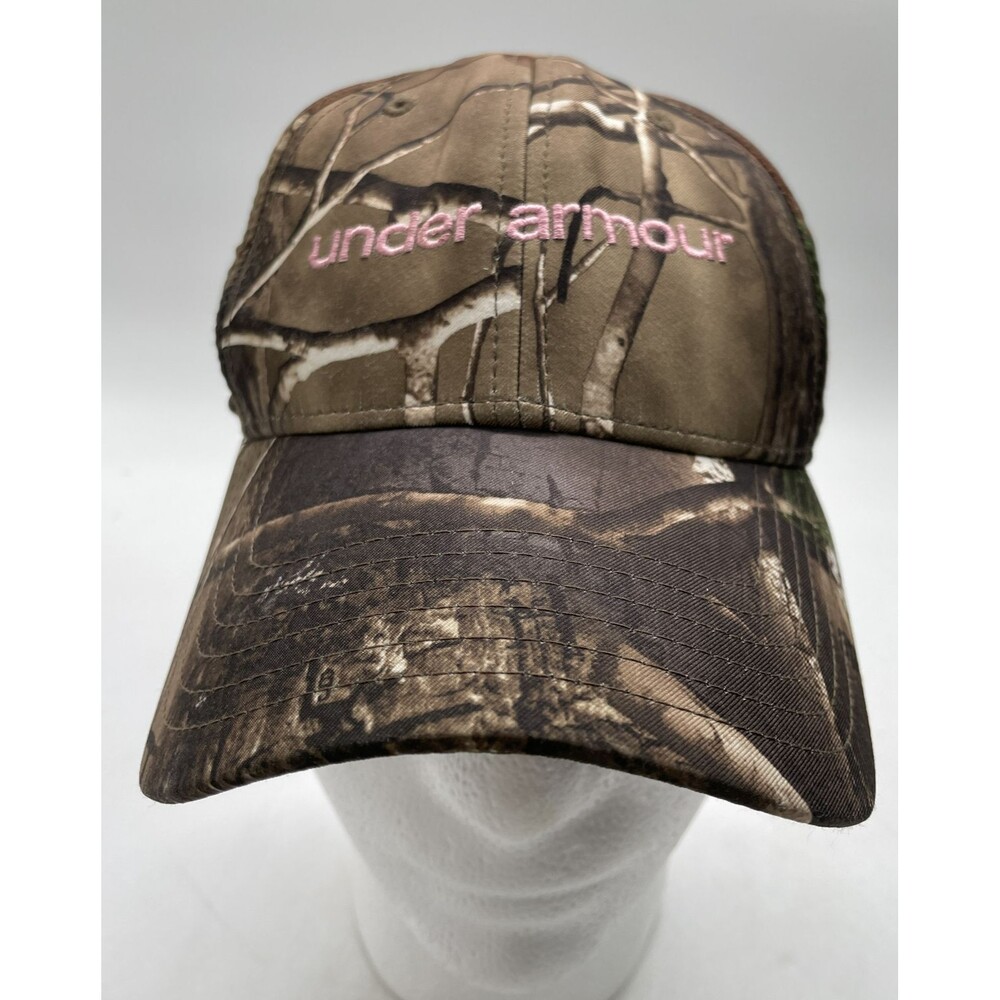 Under Armour Realtree Camo Hat One Size Strap Back Pink Cap